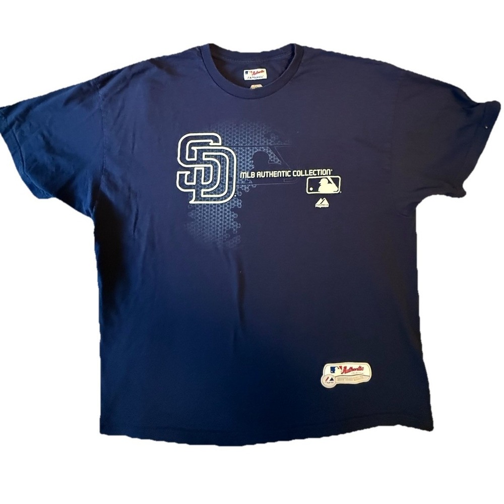 MLB  San Diego Padres Blue/White Short‎ Sleeve T-Shirt 2XL